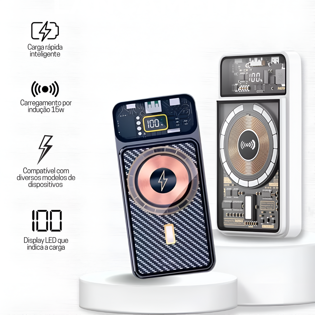 Power Bank por Indução – WUP-355 10000mAh – Peining